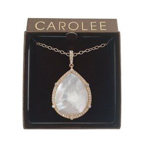 Carolee Gold Mother of Pearl Teardrop Pendant Necklace